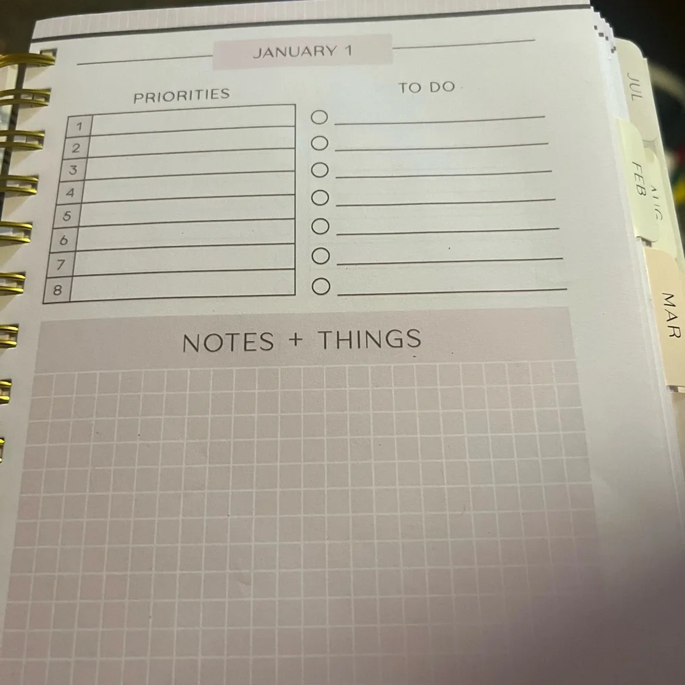 2O26 DAILY PLANNER 376 PAGES 6x8 NEW SPIRAL 12 MONTHS TABBED